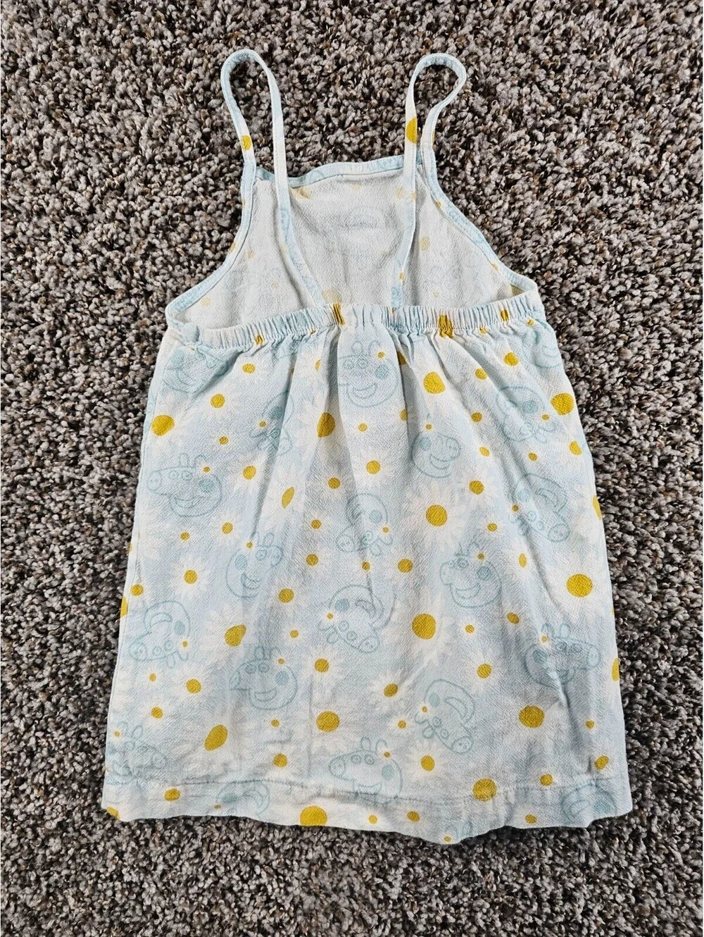 Peppa Pig Toddler Girls Sz 2T Sleeveless Summer Dress Blue Yellow Sundress